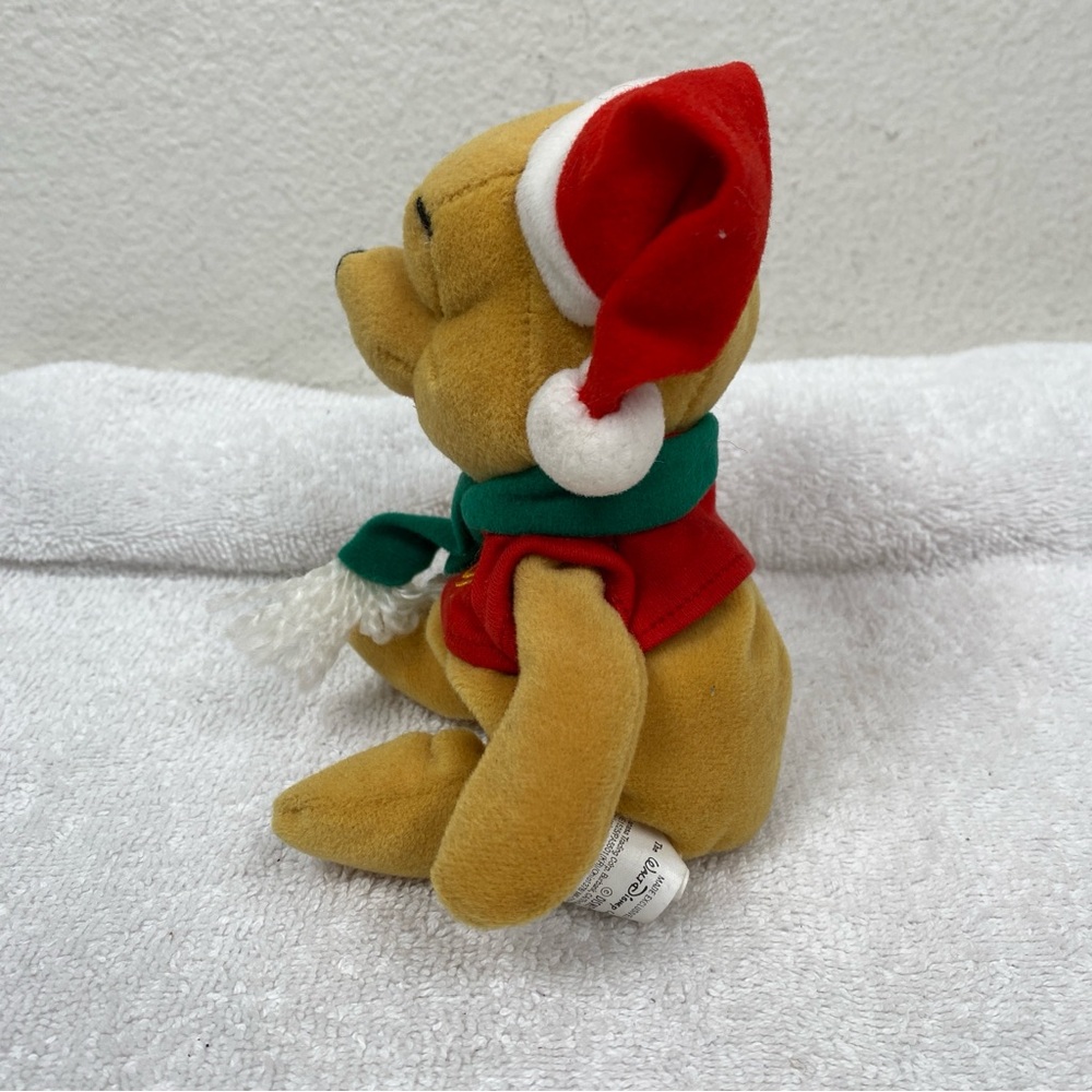 Vintage Disney Winnie The Pooh Santa Hat Scarf Small Plush Kids Collectible - Picture 3 of 11